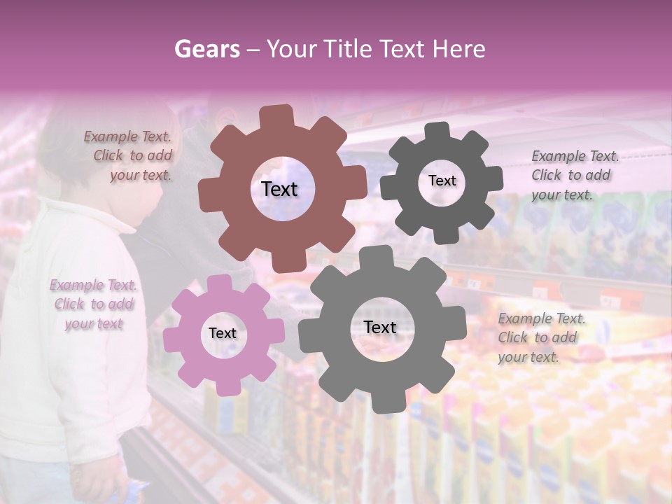 Children In The Supermarket PowerPoint Template