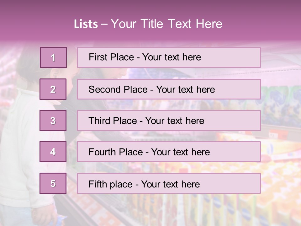 Children In The Supermarket PowerPoint Template