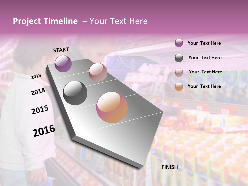 Children In The Supermarket PowerPoint Template