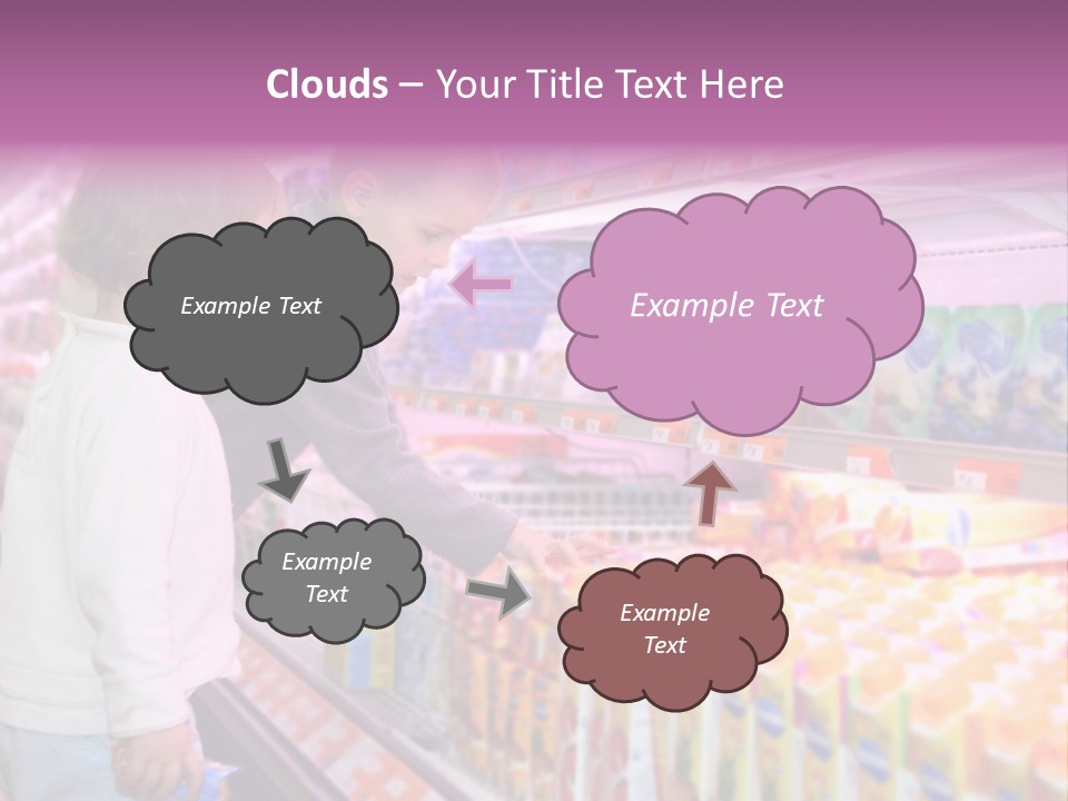 Children In The Supermarket PowerPoint Template