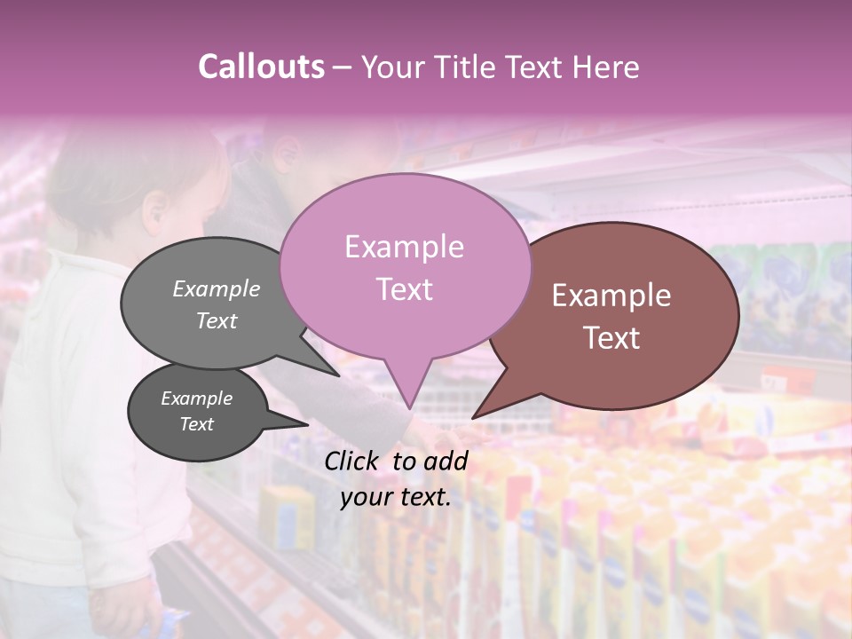 Children In The Supermarket PowerPoint Template