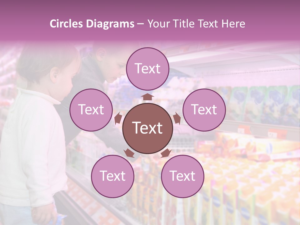 Children In The Supermarket PowerPoint Template