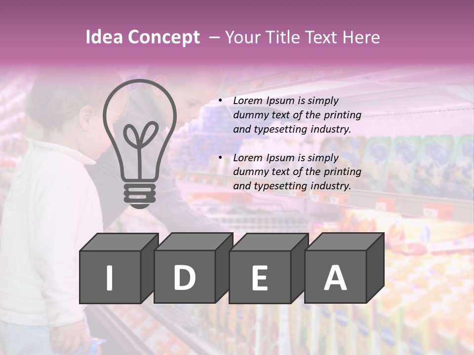 Children In The Supermarket PowerPoint Template