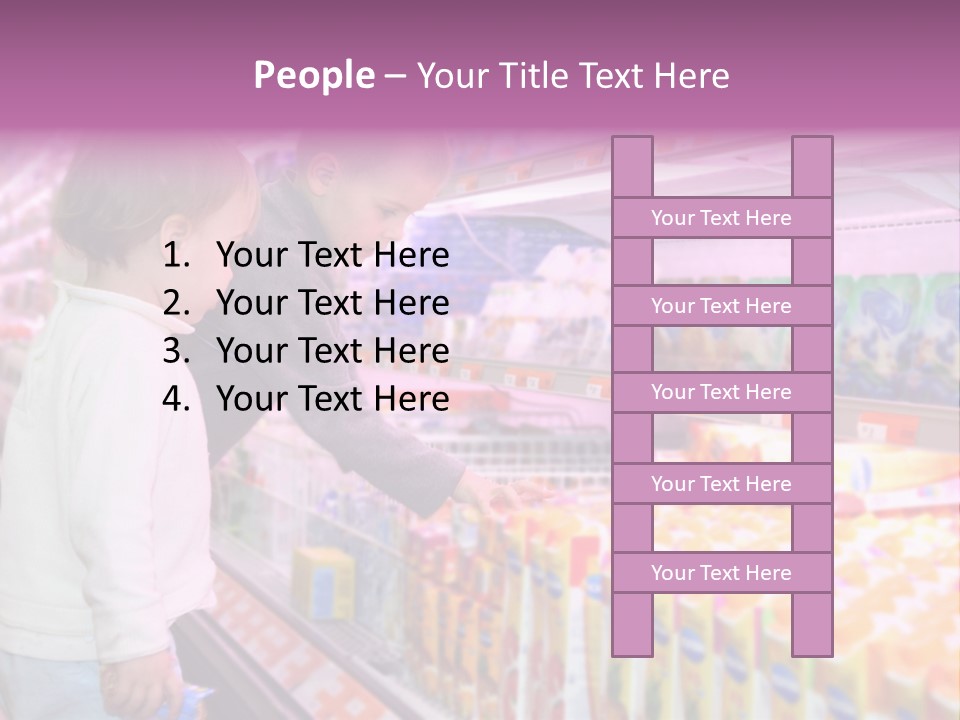 Children In The Supermarket PowerPoint Template