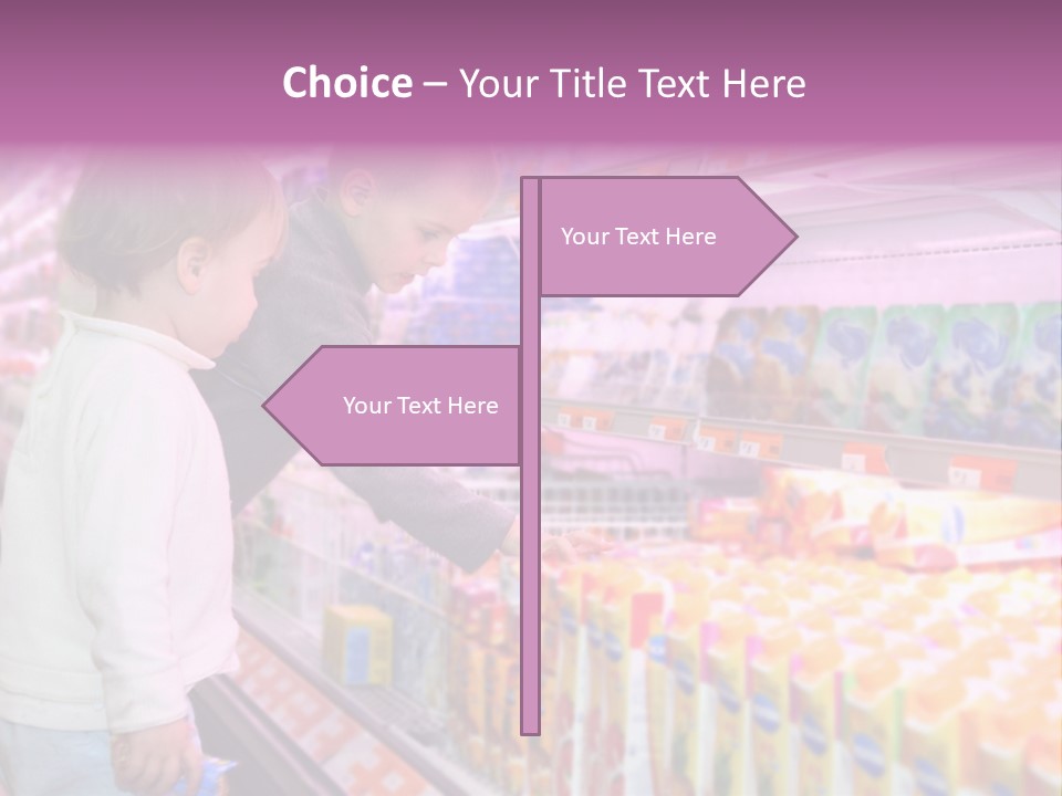 Children In The Supermarket PowerPoint Template