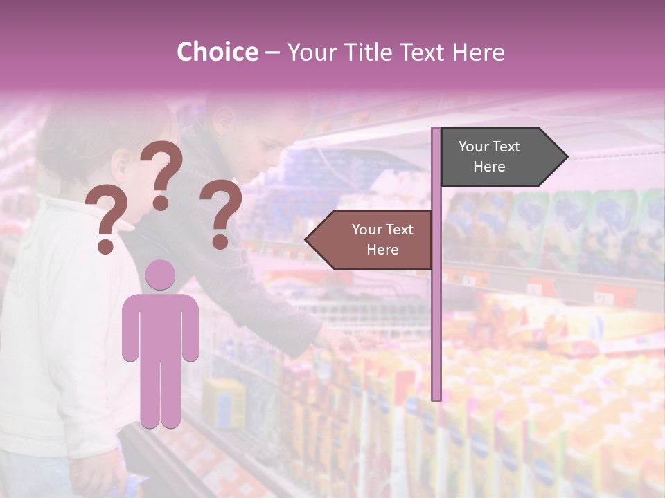 Children In The Supermarket PowerPoint Template