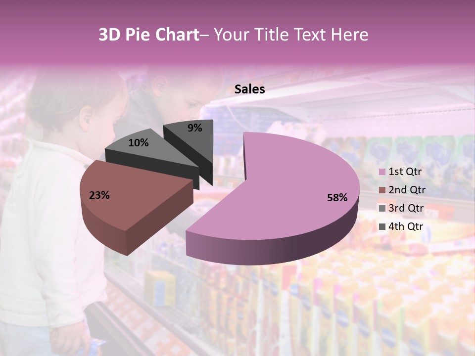 Children In The Supermarket PowerPoint Template
