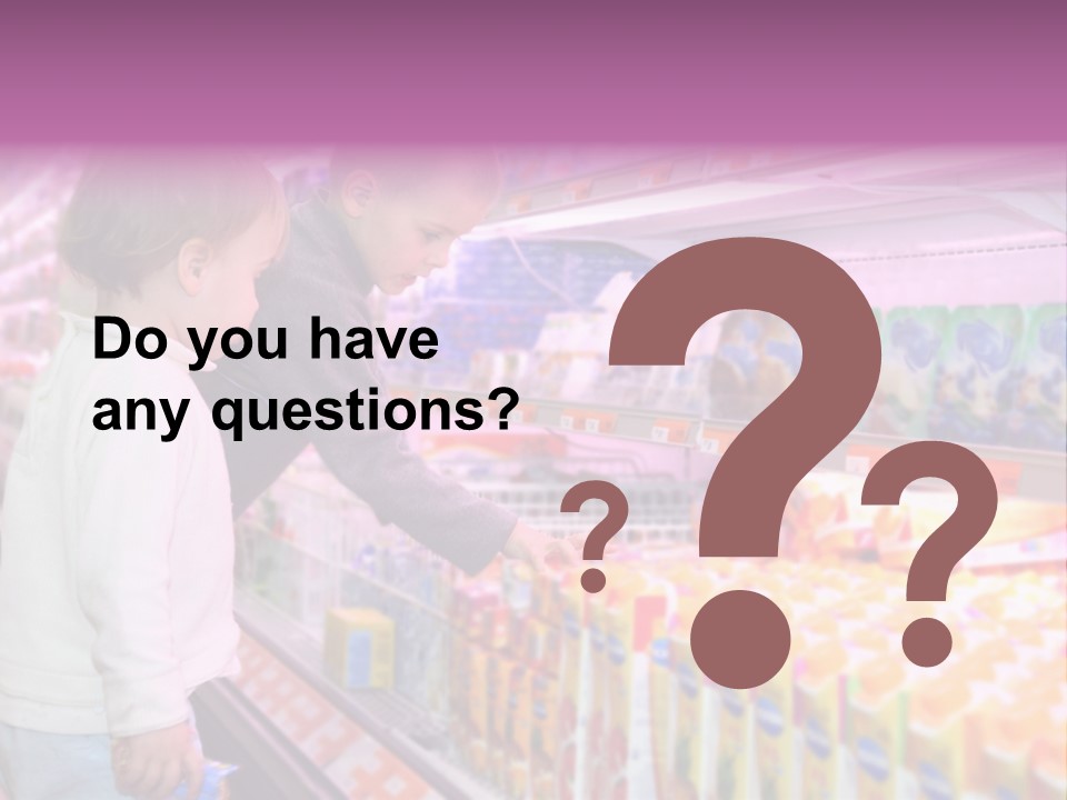 Children In The Supermarket PowerPoint Template