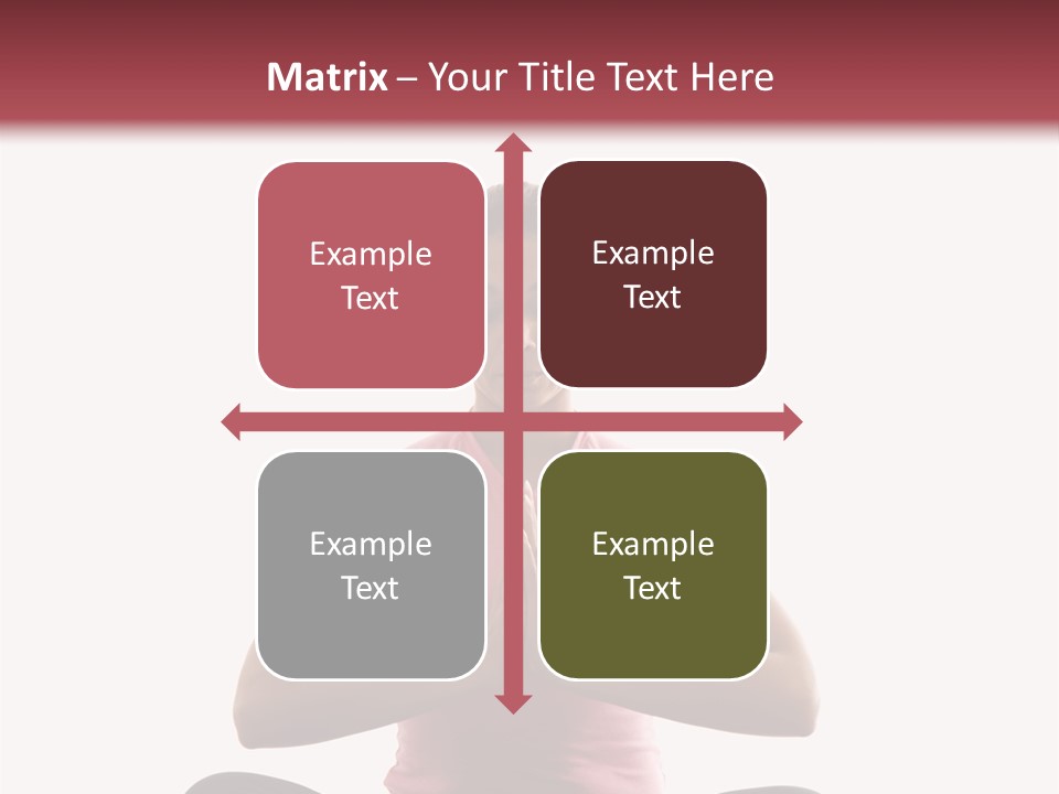 Mid  Multiethnic Woman Sitting In Namaste Position On Exercise Mat With Eyes Closed And Hands At Heart Center. PowerPoint Template