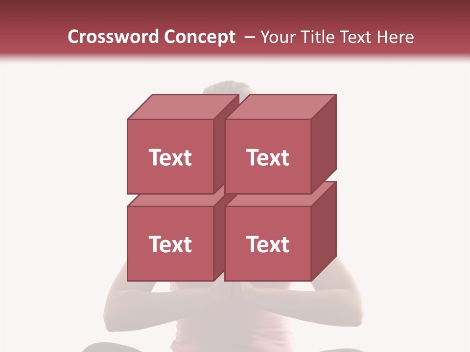 Mid  Multiethnic Woman Sitting In Namaste Position On Exercise Mat With Eyes Closed And Hands At Heart Center. PowerPoint Template