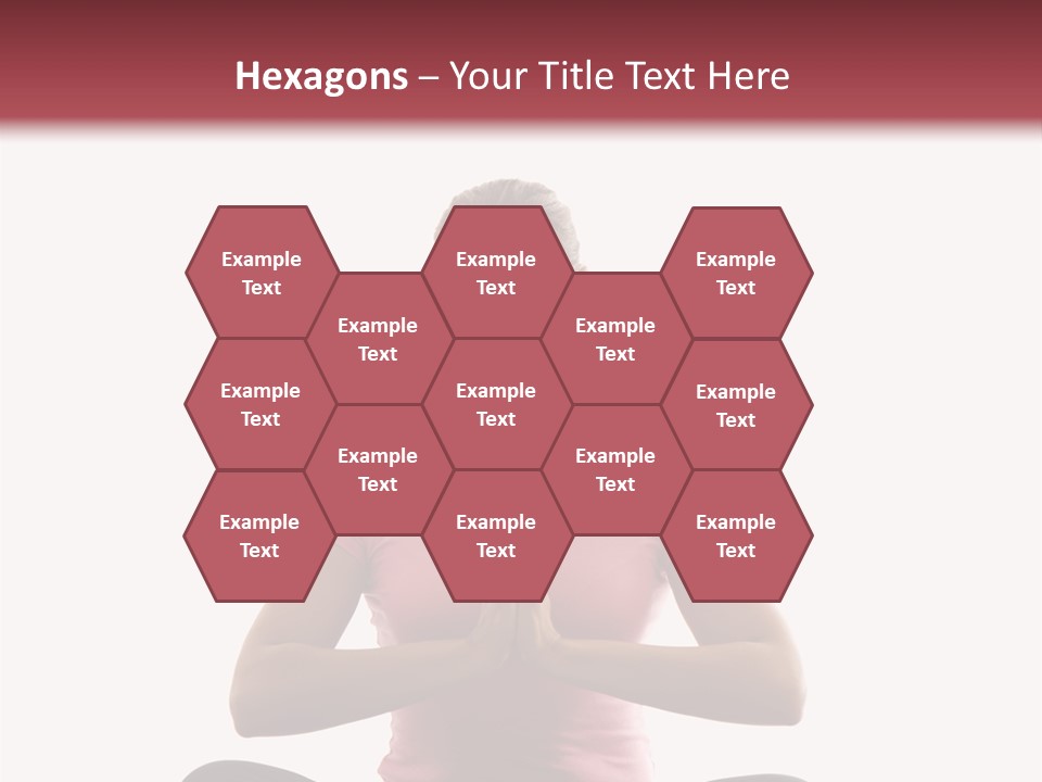 Mid  Multiethnic Woman Sitting In Namaste Position On Exercise Mat With Eyes Closed And Hands At Heart Center. PowerPoint Template