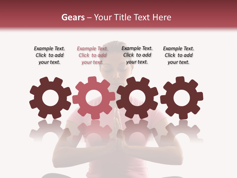 Mid  Multiethnic Woman Sitting In Namaste Position On Exercise Mat With Eyes Closed And Hands At Heart Center. PowerPoint Template