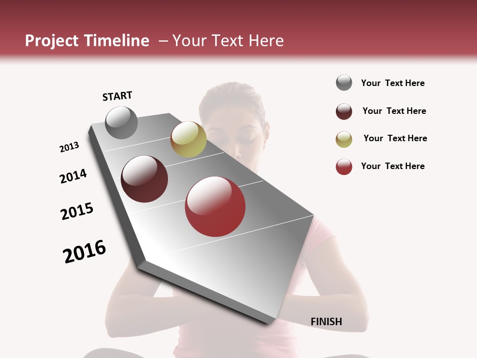 Mid  Multiethnic Woman Sitting In Namaste Position On Exercise Mat With Eyes Closed And Hands At Heart Center. PowerPoint Template