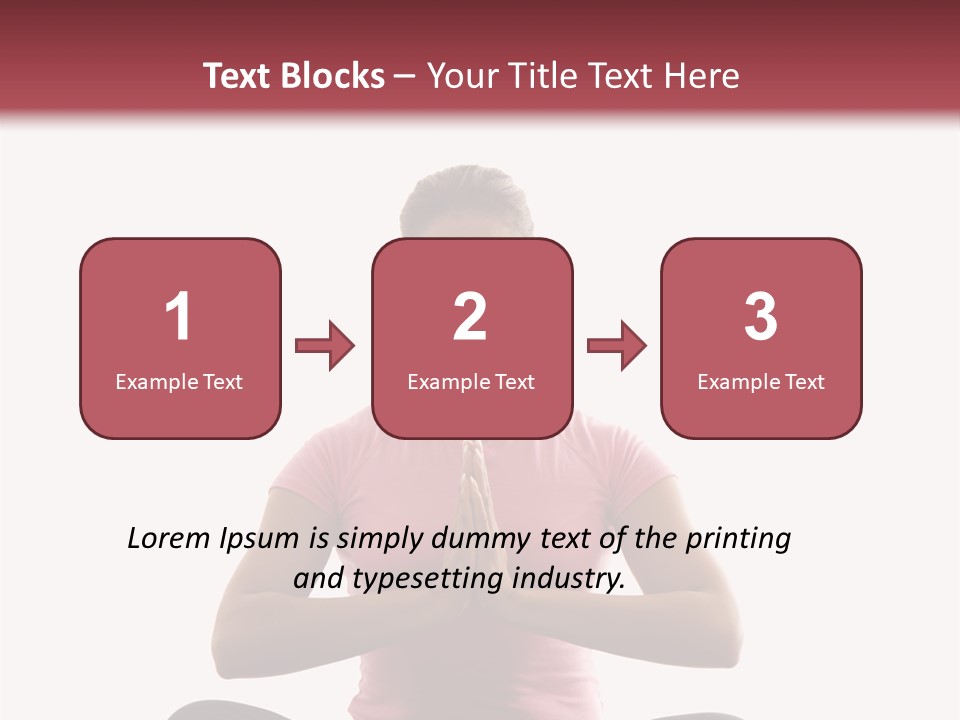 Mid  Multiethnic Woman Sitting In Namaste Position On Exercise Mat With Eyes Closed And Hands At Heart Center. PowerPoint Template