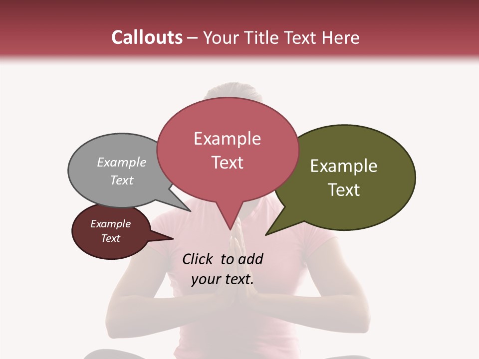 Mid  Multiethnic Woman Sitting In Namaste Position On Exercise Mat With Eyes Closed And Hands At Heart Center. PowerPoint Template