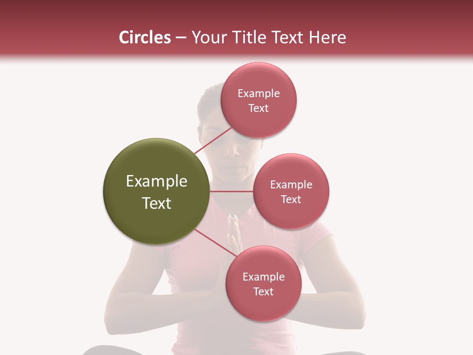 Mid  Multiethnic Woman Sitting In Namaste Position On Exercise Mat With Eyes Closed And Hands At Heart Center. PowerPoint Template