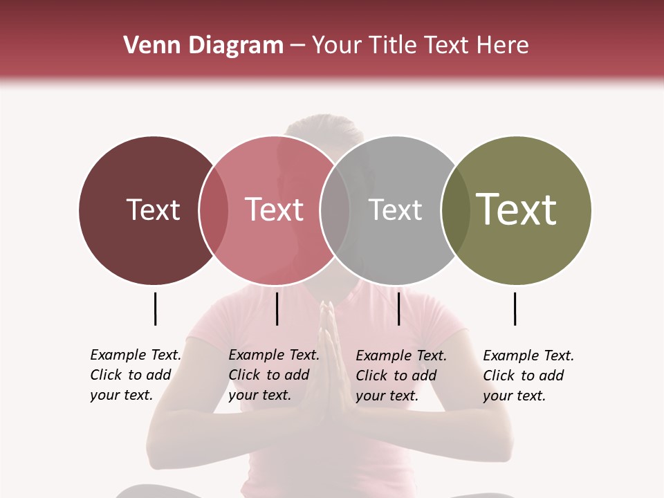 Mid  Multiethnic Woman Sitting In Namaste Position On Exercise Mat With Eyes Closed And Hands At Heart Center. PowerPoint Template