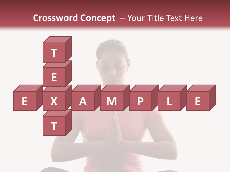 Mid  Multiethnic Woman Sitting In Namaste Position On Exercise Mat With Eyes Closed And Hands At Heart Center. PowerPoint Template