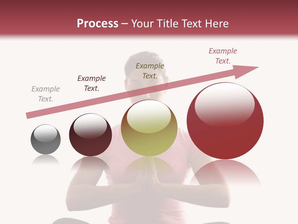 Mid  Multiethnic Woman Sitting In Namaste Position On Exercise Mat With Eyes Closed And Hands At Heart Center. PowerPoint Template