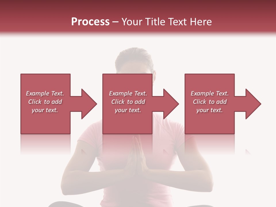 Mid  Multiethnic Woman Sitting In Namaste Position On Exercise Mat With Eyes Closed And Hands At Heart Center. PowerPoint Template