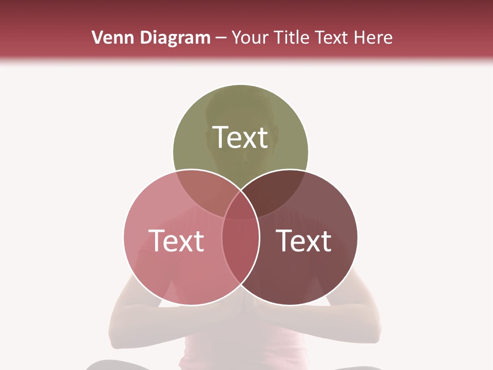 Mid  Multiethnic Woman Sitting In Namaste Position On Exercise Mat With Eyes Closed And Hands At Heart Center. PowerPoint Template