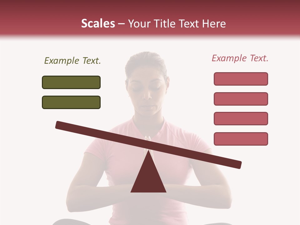 Mid  Multiethnic Woman Sitting In Namaste Position On Exercise Mat With Eyes Closed And Hands At Heart Center. PowerPoint Template