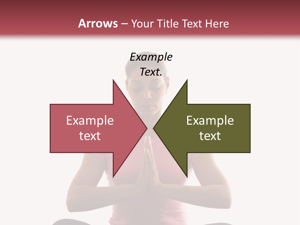 Mid  Multiethnic Woman Sitting In Namaste Position On Exercise Mat With Eyes Closed And Hands At Heart Center. PowerPoint Template