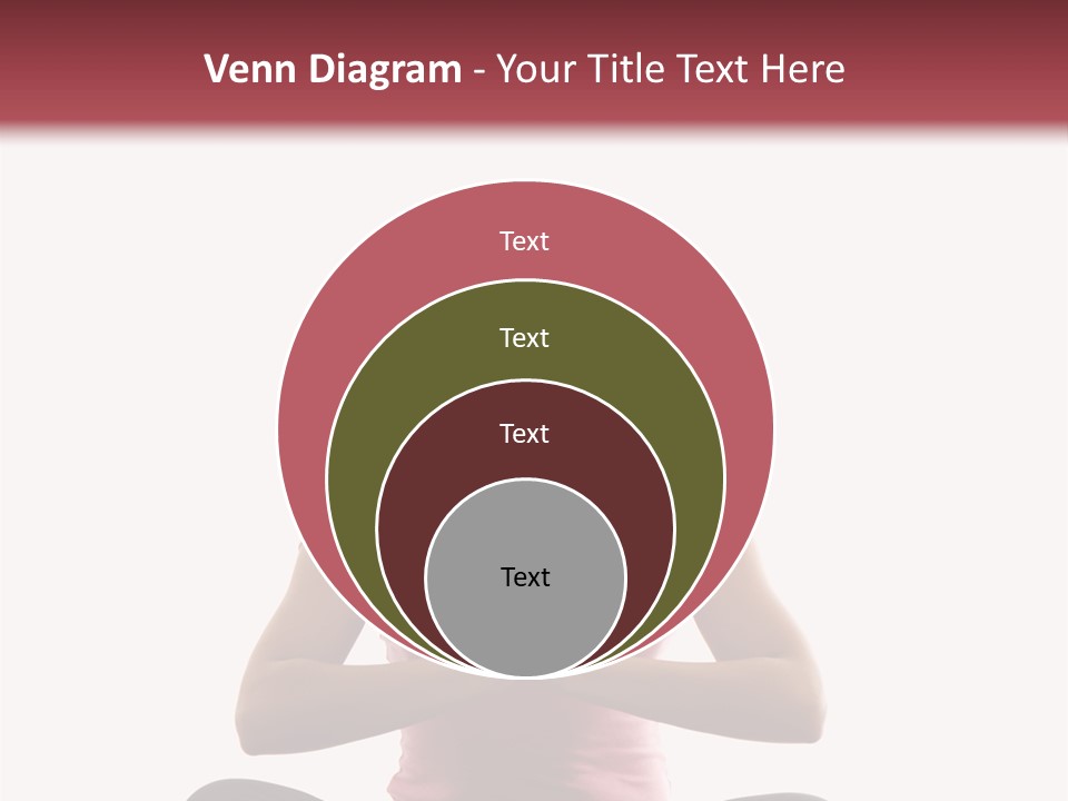 Mid  Multiethnic Woman Sitting In Namaste Position On Exercise Mat With Eyes Closed And Hands At Heart Center. PowerPoint Template