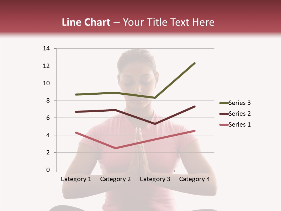 Mid  Multiethnic Woman Sitting In Namaste Position On Exercise Mat With Eyes Closed And Hands At Heart Center. PowerPoint Template