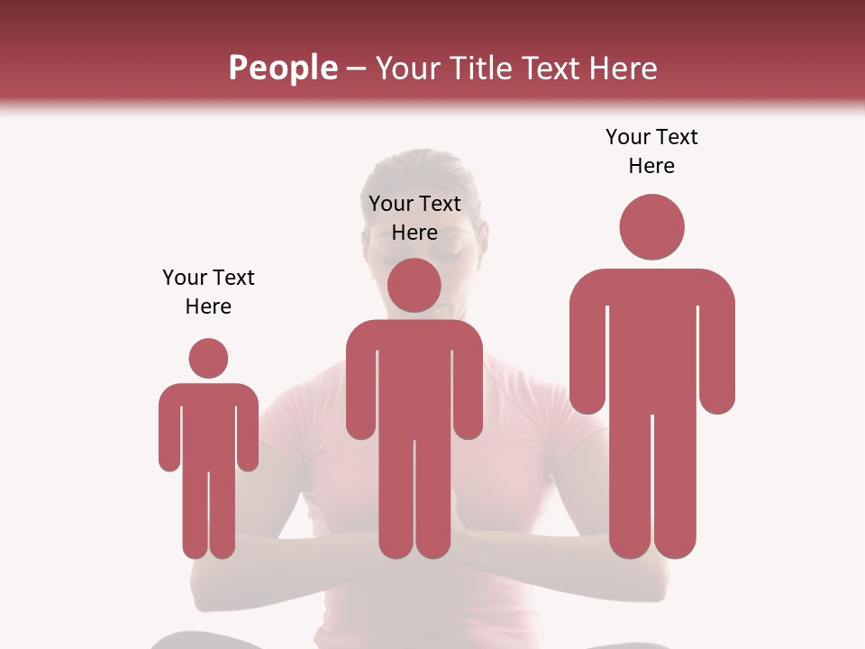 Mid  Multiethnic Woman Sitting In Namaste Position On Exercise Mat With Eyes Closed And Hands At Heart Center. PowerPoint Template