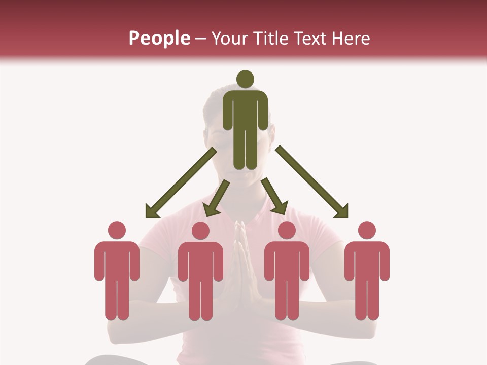 Mid  Multiethnic Woman Sitting In Namaste Position On Exercise Mat With Eyes Closed And Hands At Heart Center. PowerPoint Template