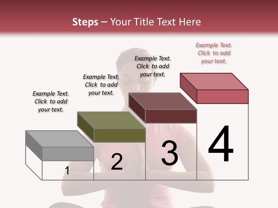 Mid  Multiethnic Woman Sitting In Namaste Position On Exercise Mat With Eyes Closed And Hands At Heart Center. PowerPoint Template