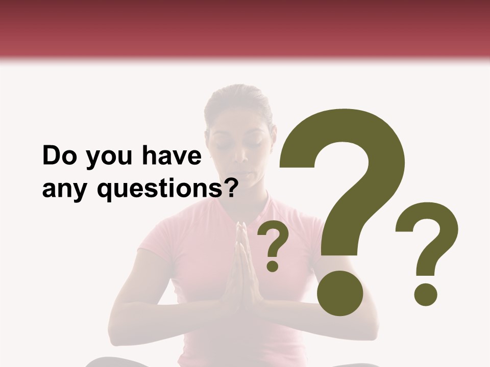 Mid  Multiethnic Woman Sitting In Namaste Position On Exercise Mat With Eyes Closed And Hands At Heart Center. PowerPoint Template