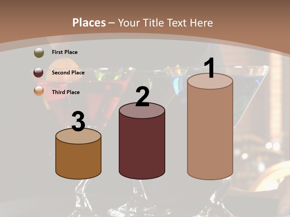 3 Colorful Drinks On A Serving Tray With Waitress PowerPoint Template