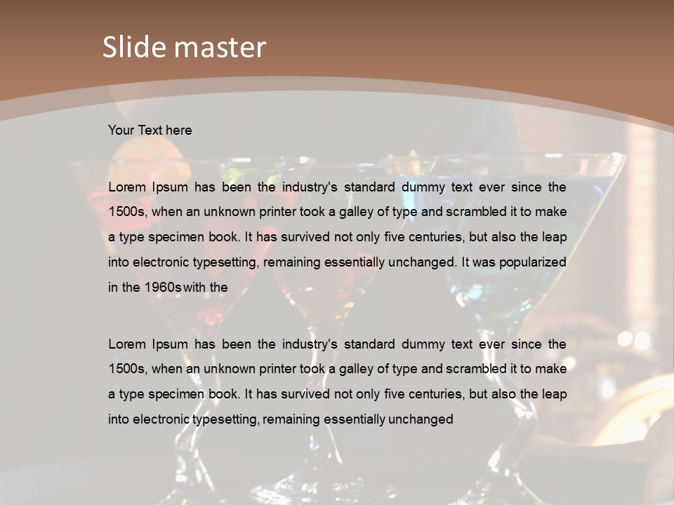 3 Colorful Drinks On A Serving Tray With Waitress PowerPoint Template