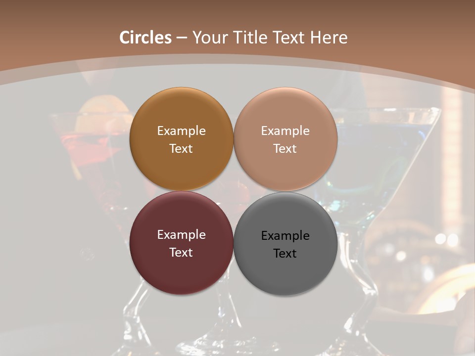 3 Colorful Drinks On A Serving Tray With Waitress PowerPoint Template