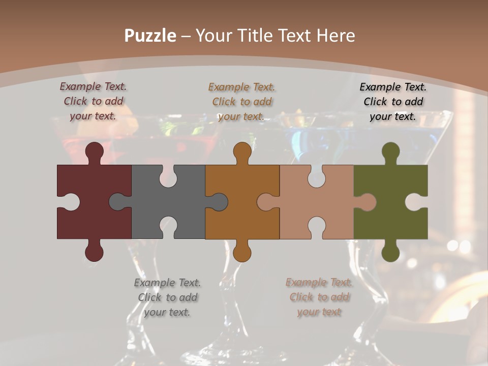 3 Colorful Drinks On A Serving Tray With Waitress PowerPoint Template