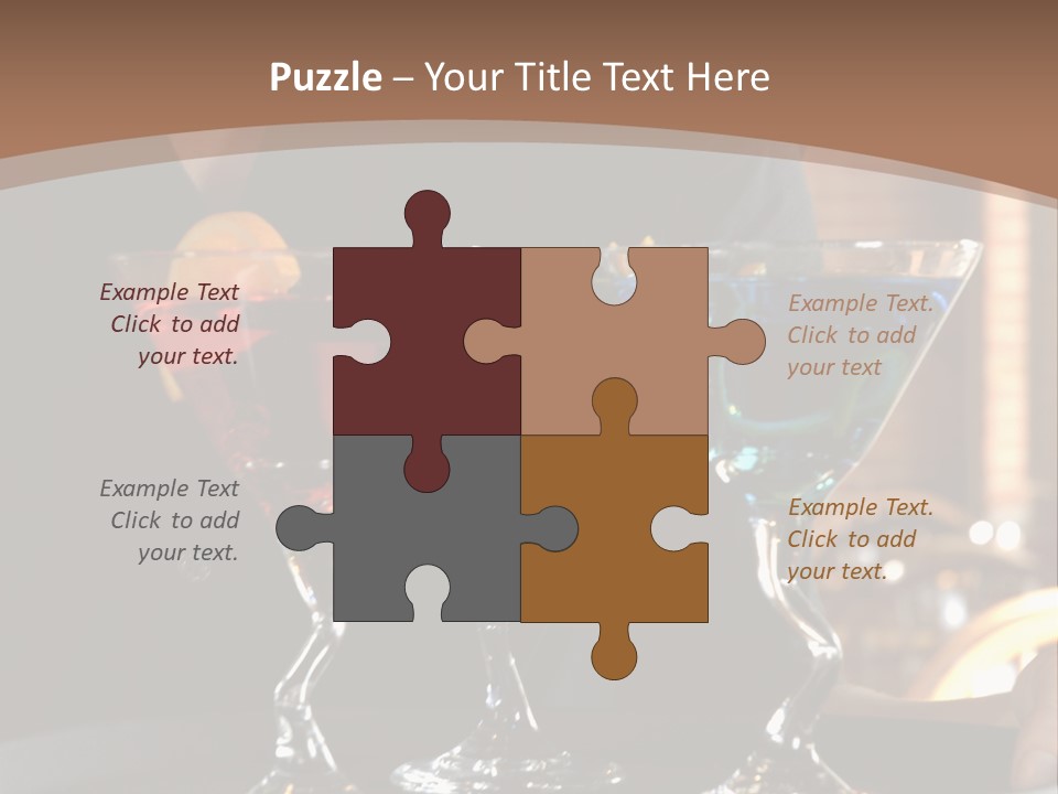 3 Colorful Drinks On A Serving Tray With Waitress PowerPoint Template