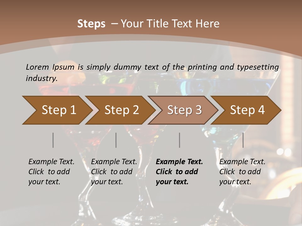 3 Colorful Drinks On A Serving Tray With Waitress PowerPoint Template