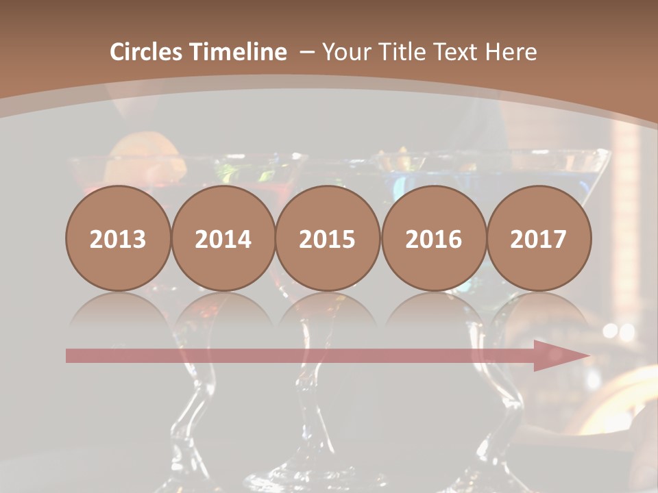 3 Colorful Drinks On A Serving Tray With Waitress PowerPoint Template