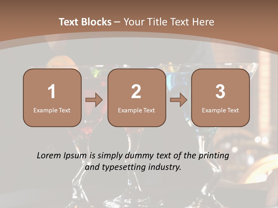 3 Colorful Drinks On A Serving Tray With Waitress PowerPoint Template