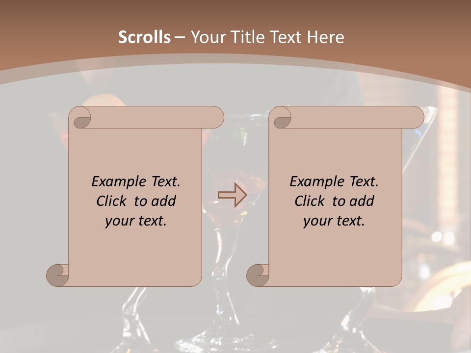 3 Colorful Drinks On A Serving Tray With Waitress PowerPoint Template