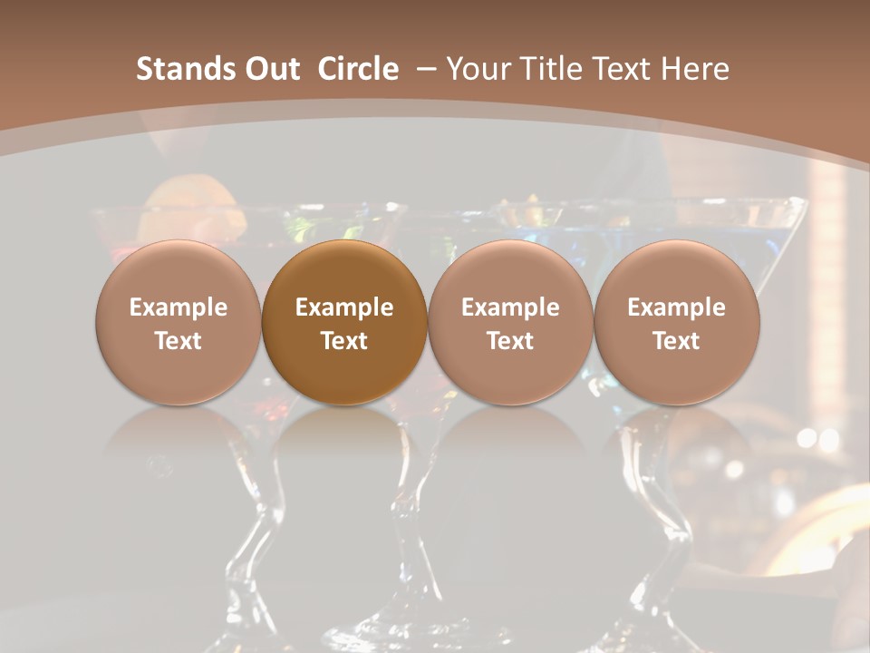 3 Colorful Drinks On A Serving Tray With Waitress PowerPoint Template