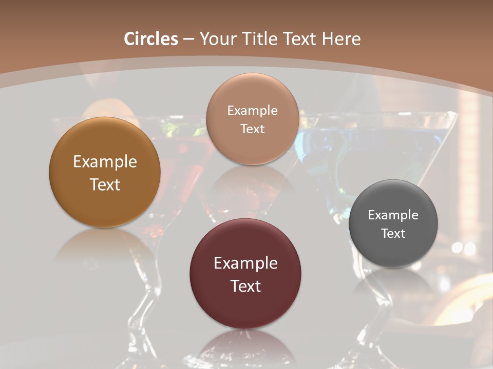 3 Colorful Drinks On A Serving Tray With Waitress PowerPoint Template