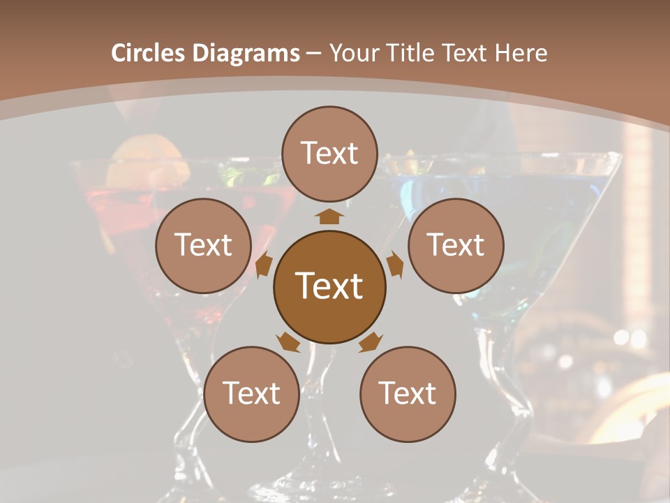 3 Colorful Drinks On A Serving Tray With Waitress PowerPoint Template