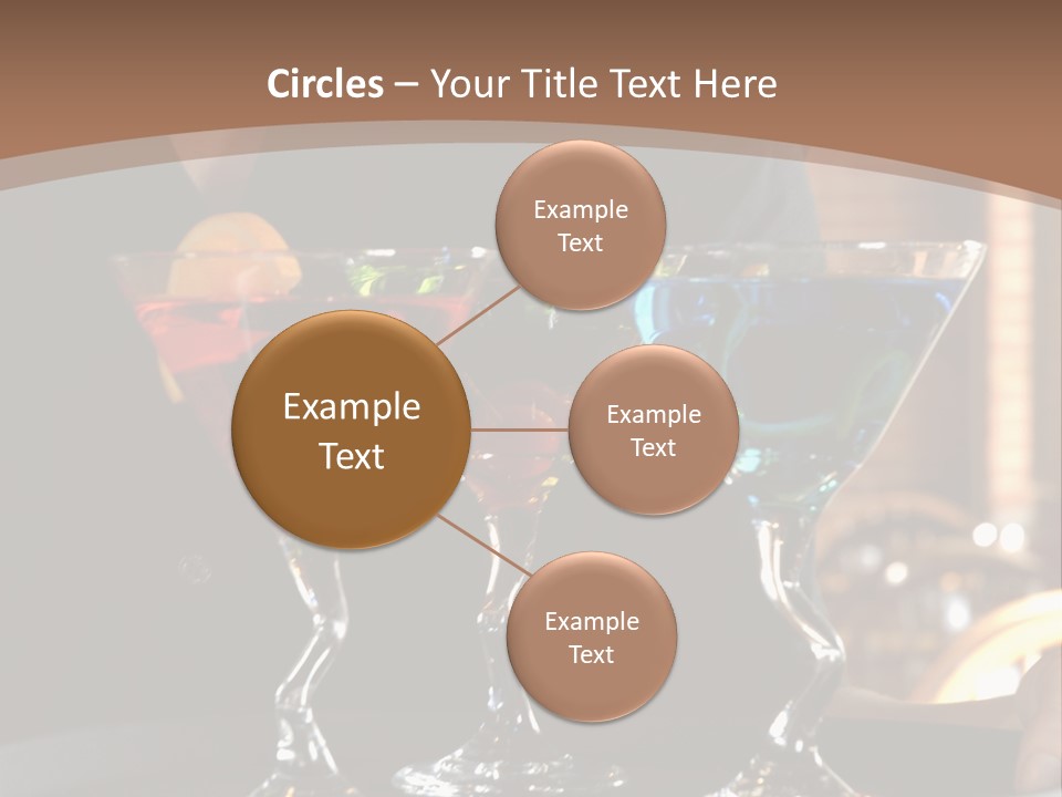 3 Colorful Drinks On A Serving Tray With Waitress PowerPoint Template