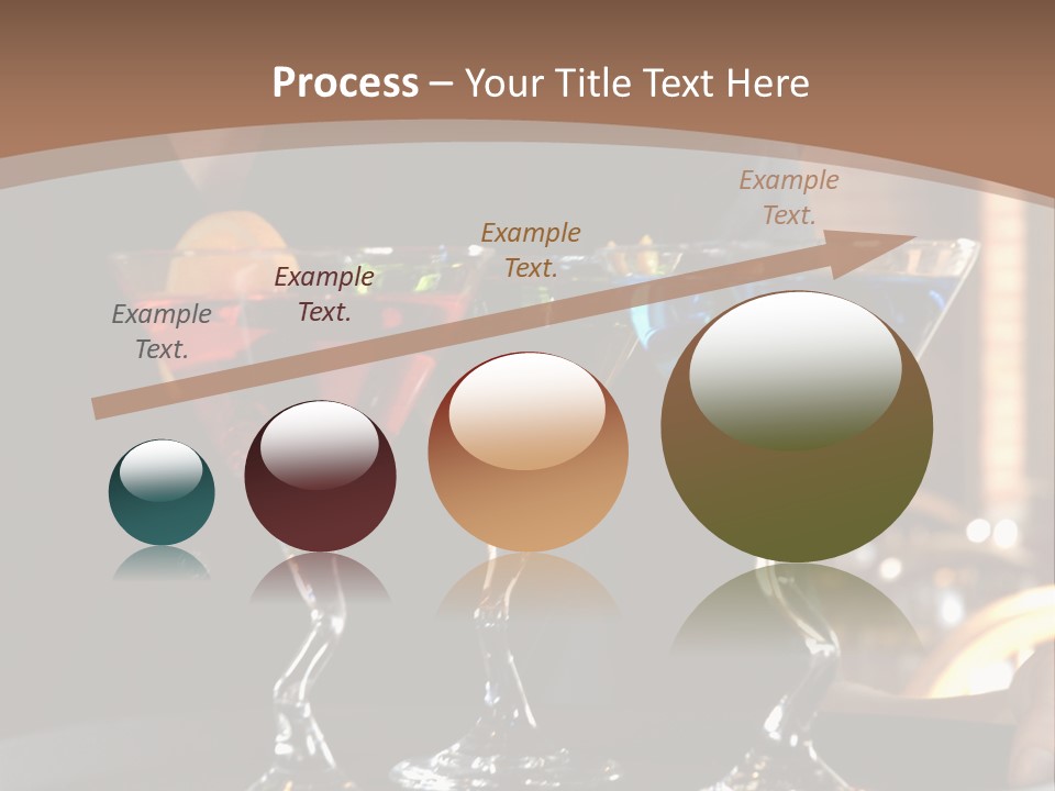 3 Colorful Drinks On A Serving Tray With Waitress PowerPoint Template