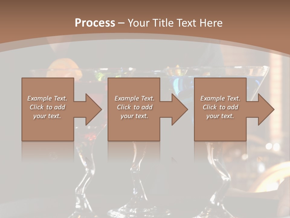 3 Colorful Drinks On A Serving Tray With Waitress PowerPoint Template