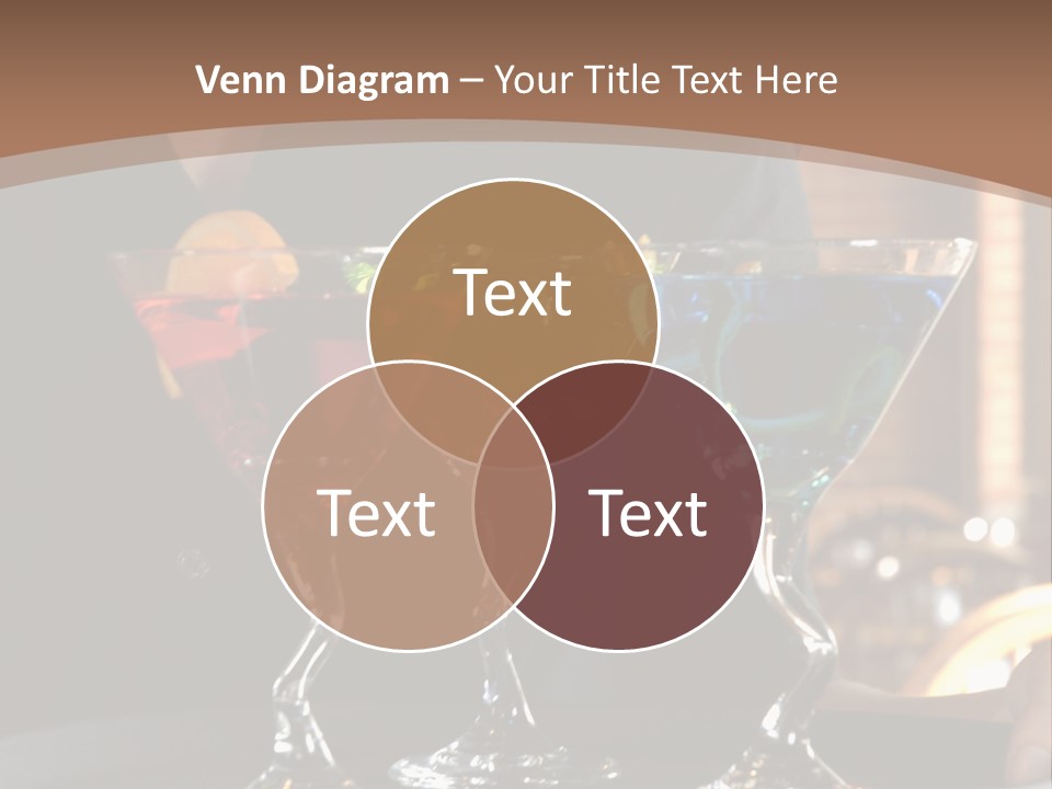 3 Colorful Drinks On A Serving Tray With Waitress PowerPoint Template