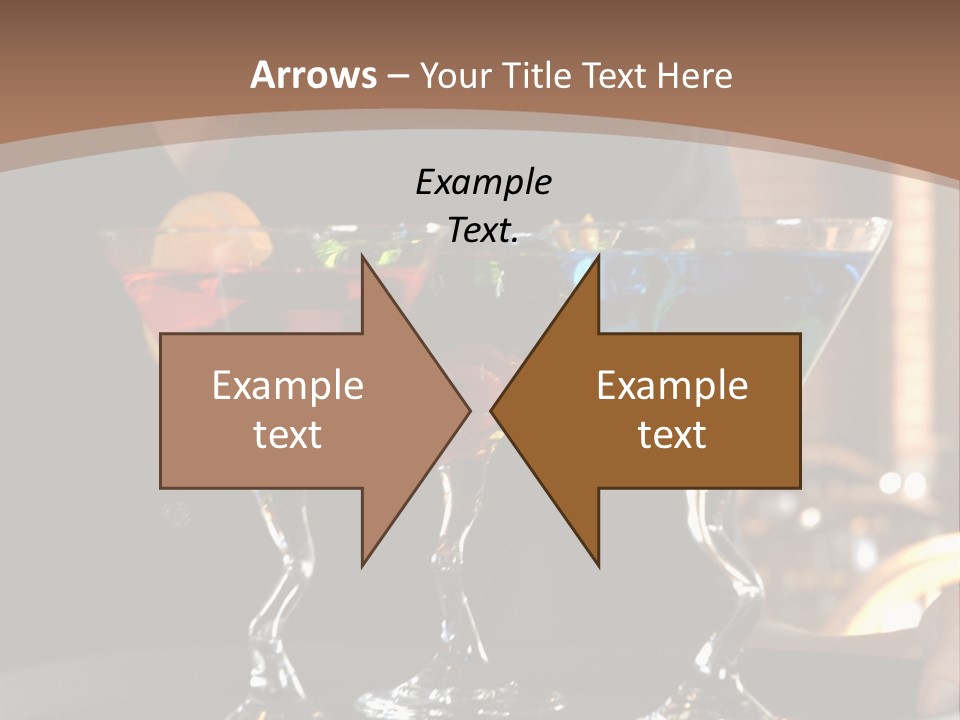 3 Colorful Drinks On A Serving Tray With Waitress PowerPoint Template